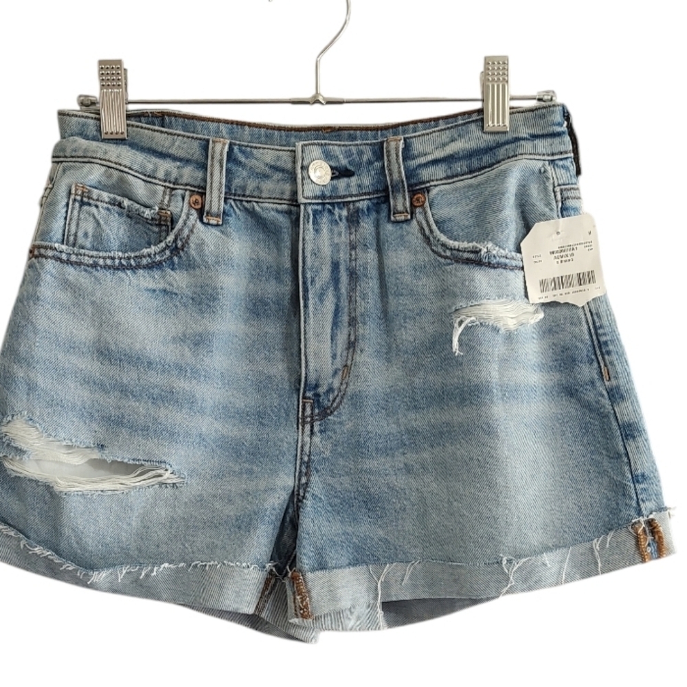 American Eagle Blue Distressed Jean Shorts